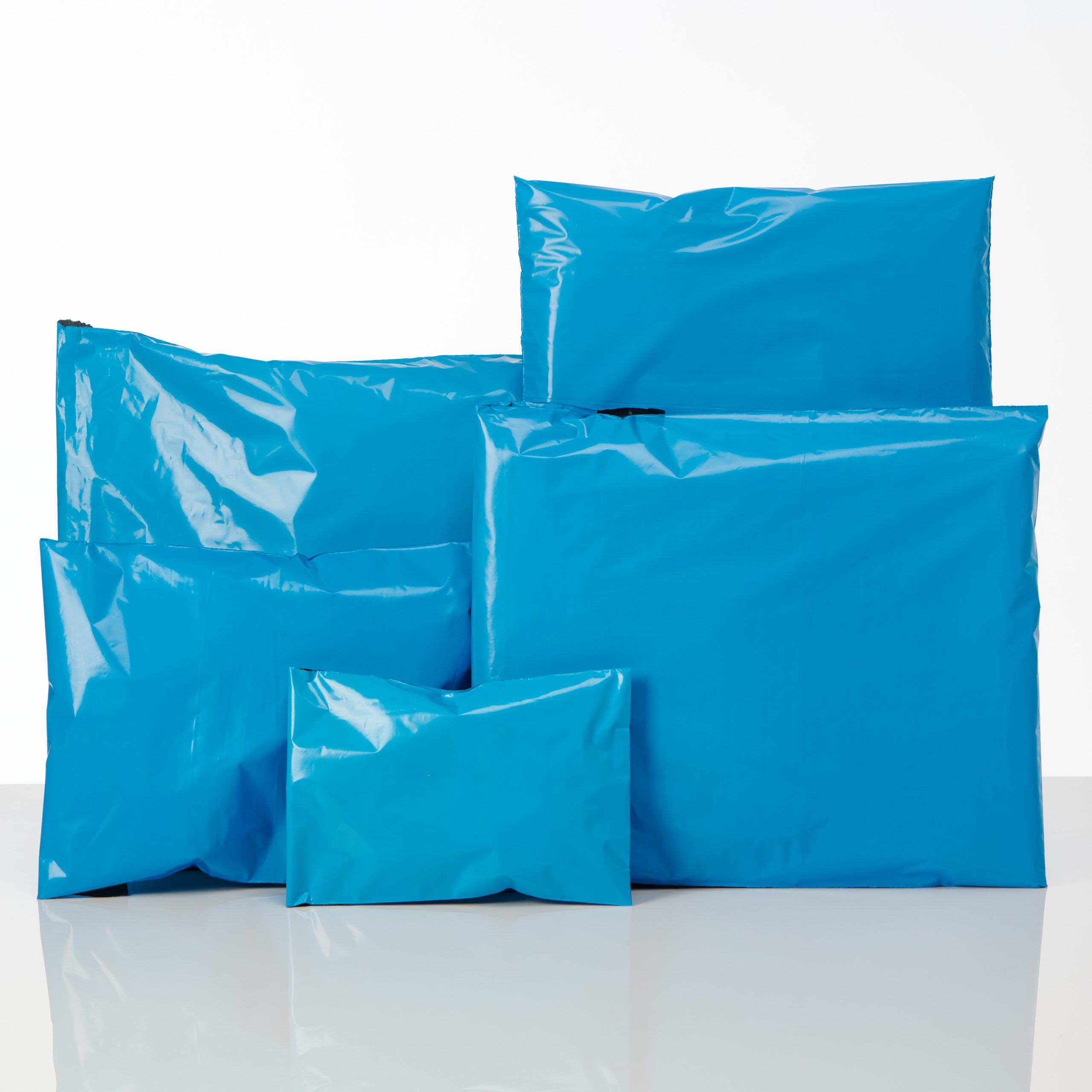 10 Metallic Blue Christmas 9"x12" Foil Mailing Postage Postal Bags
