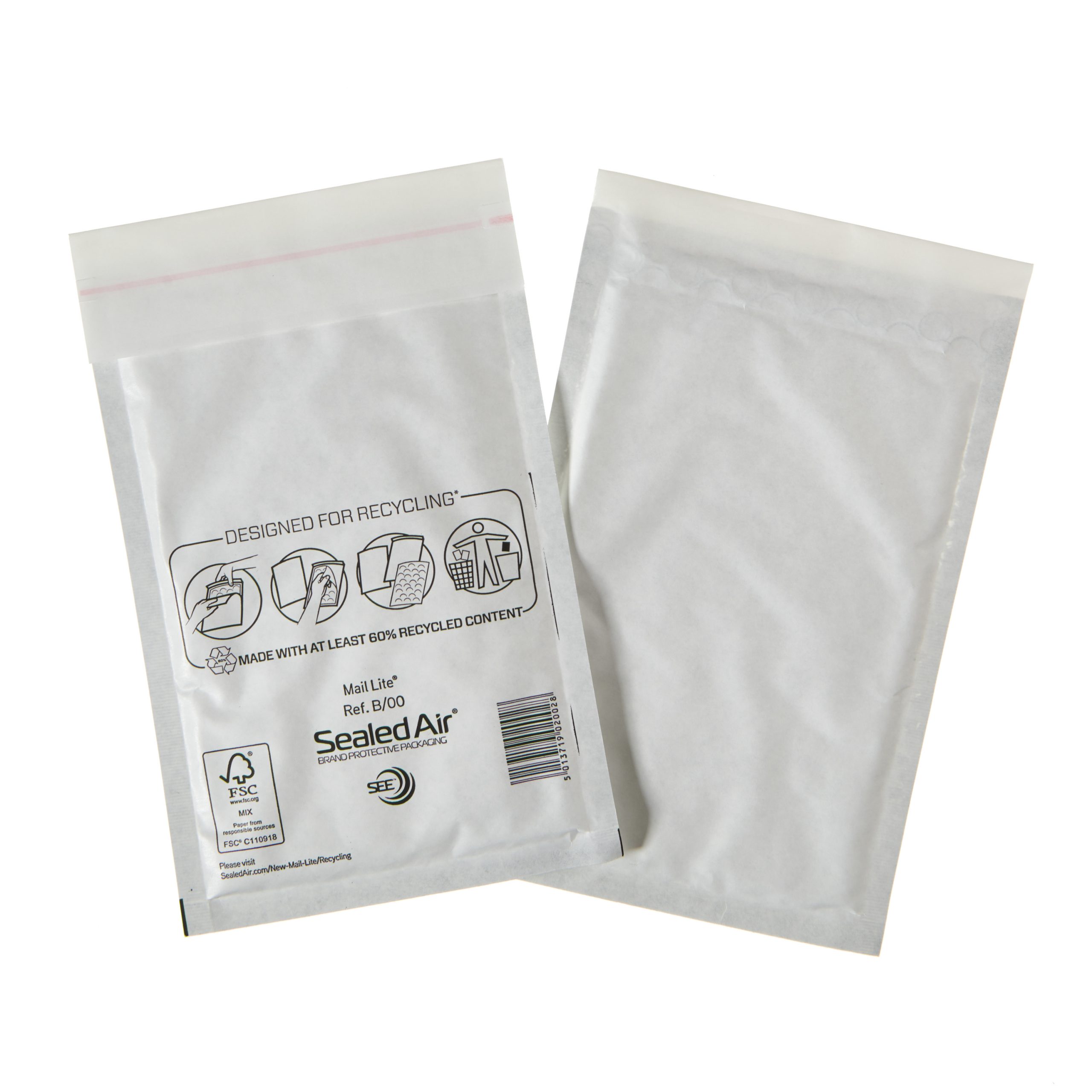 100 B00 B/00 White 120mmx210mm Padded Bubble Wrap Mail Lite Postal Bag Envelopes 