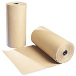Two kraft rolls, one upright and one laying down
