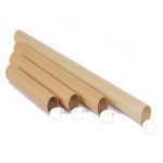 4 different sizes of cardboard postal tubes with plastic cap ends