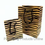 A small and medium sizes printed gift with tiger stripes running across the whole bag.
