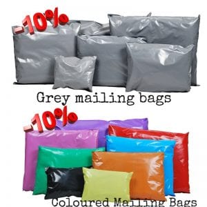 grey and coloured mail bags