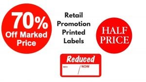 Retail Promotion Printed Labels
