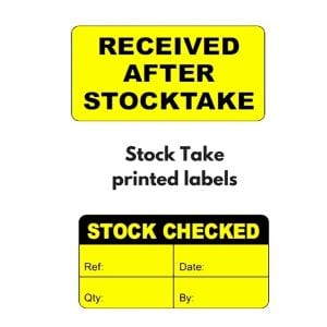 Stock Take printed labels