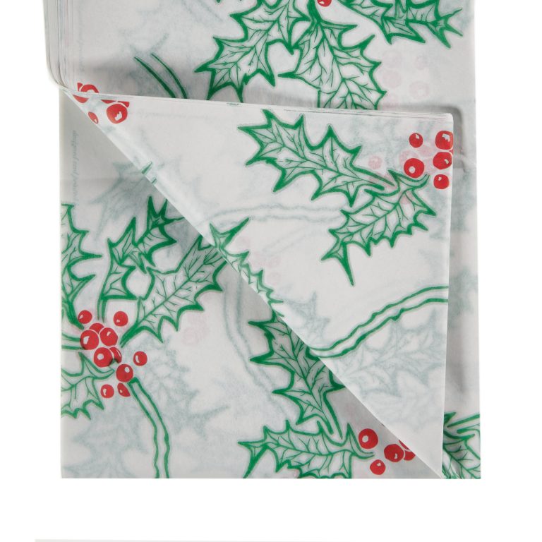 White Holly Printed Tissue Paper
