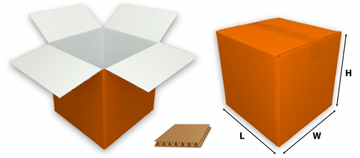 0201 single wall coloured orange cardboard boxes