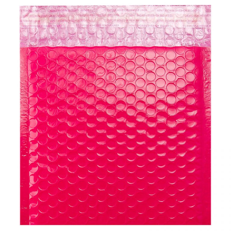 Pink Poly Gloss Bubble Bags