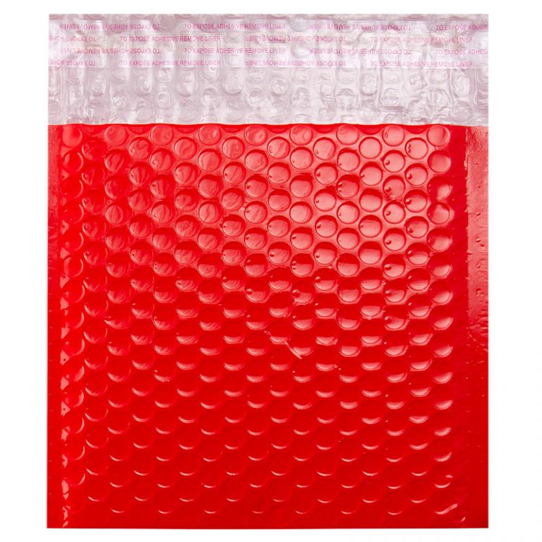 Red Poly Gloss Bubble Bags