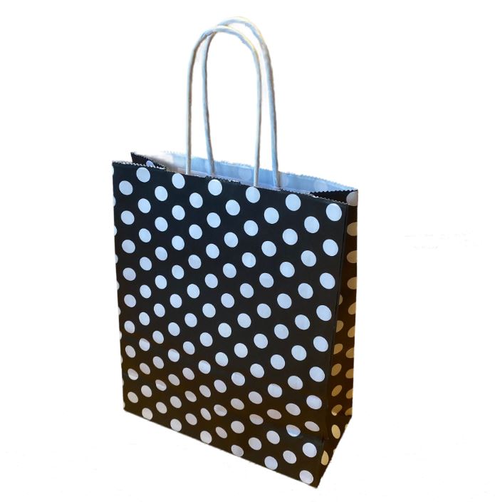 Black Polka Dot Twist Handle Bags