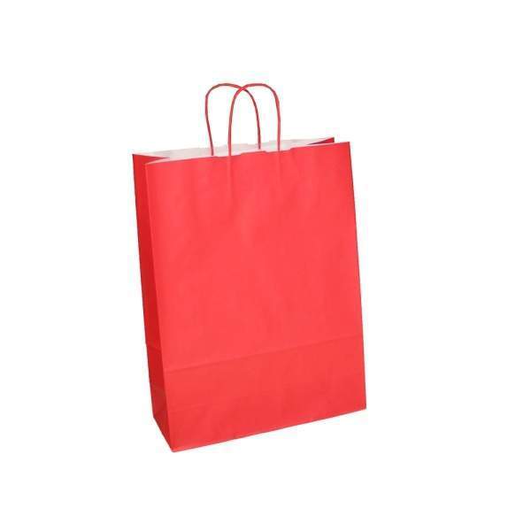 Fire Red Twist Handle Paper Bag