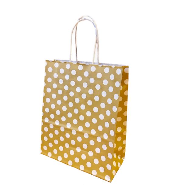 Gold Polka Dot Twist Handle Bags