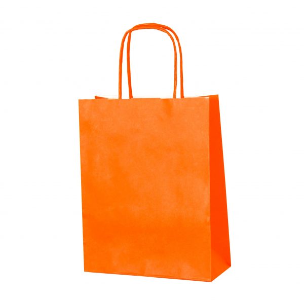 Orange Twist Handle Paper Bag