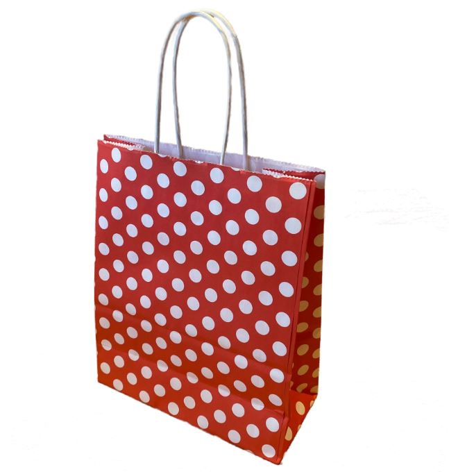 Red Polka Dot Twist Handle Bags