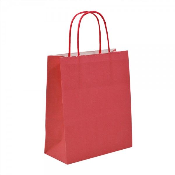 Red Velvet Twist Handle Paper Bag