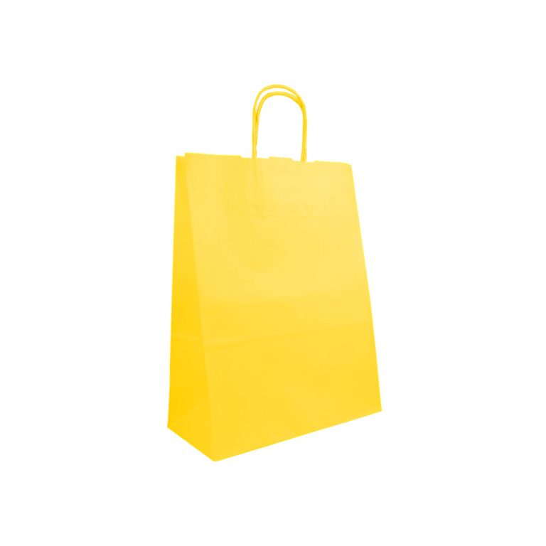 Sun Yellow Twist Handle Paper Bag