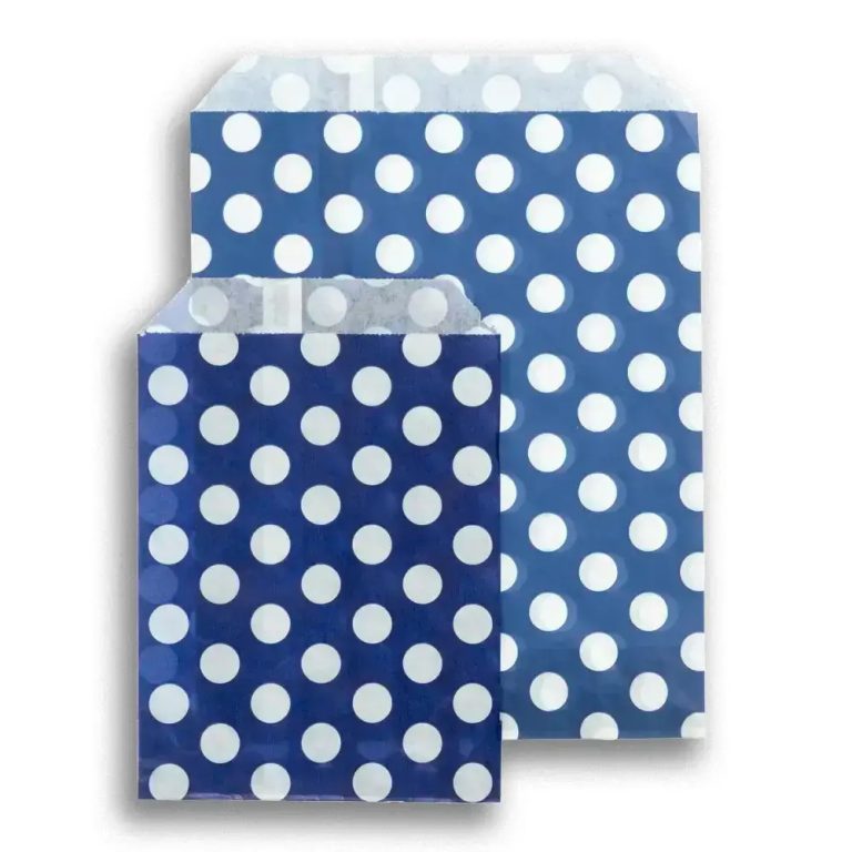 Dark Blue Polka Dot Paper Bag