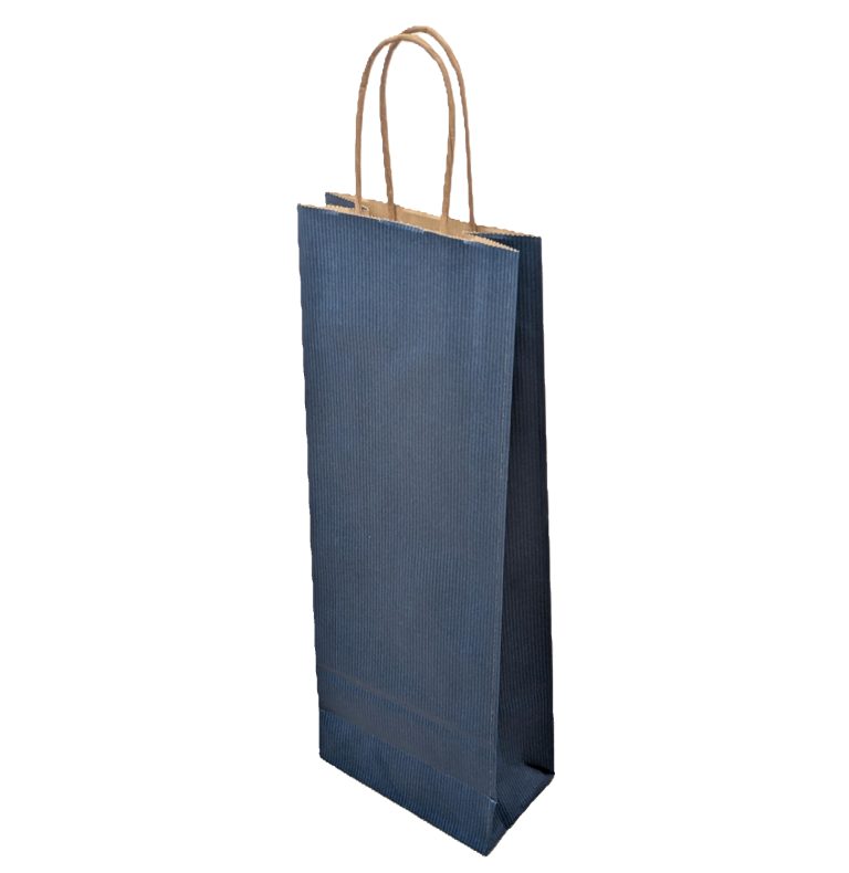 Dark Blue Bottle Twist Handle Bag