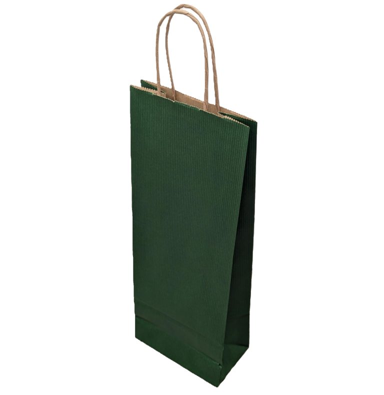 Dark Green Bottle Twist Handle Bag