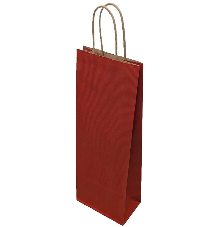 Dark Red Bottle Twist Handle Bag