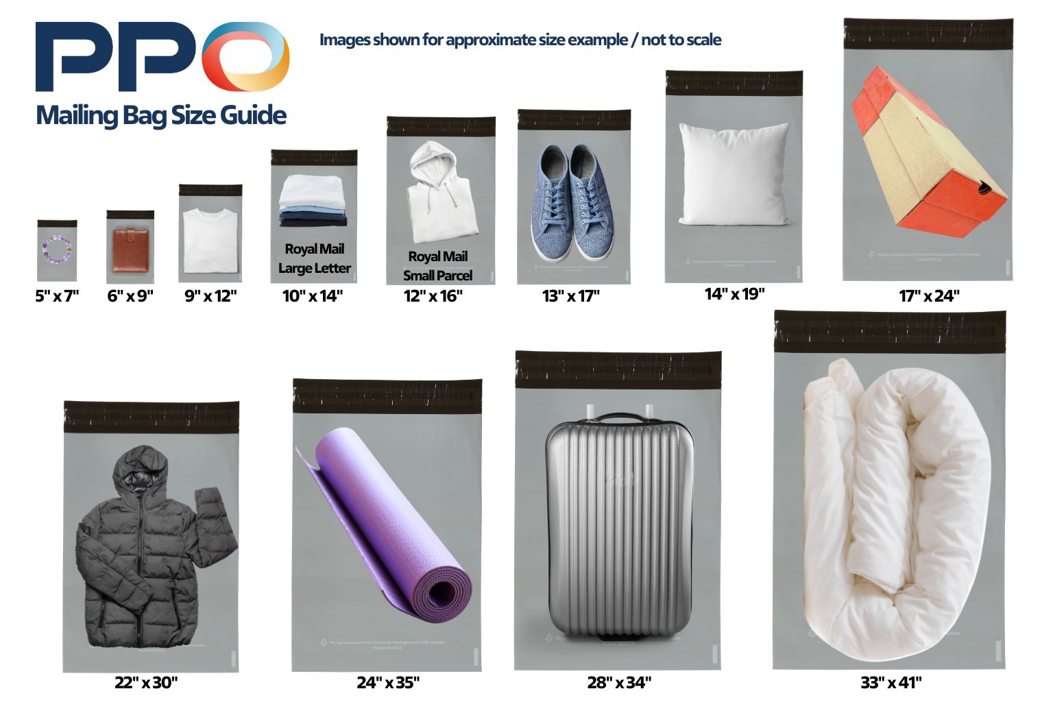 Mailing Bag Size Guide